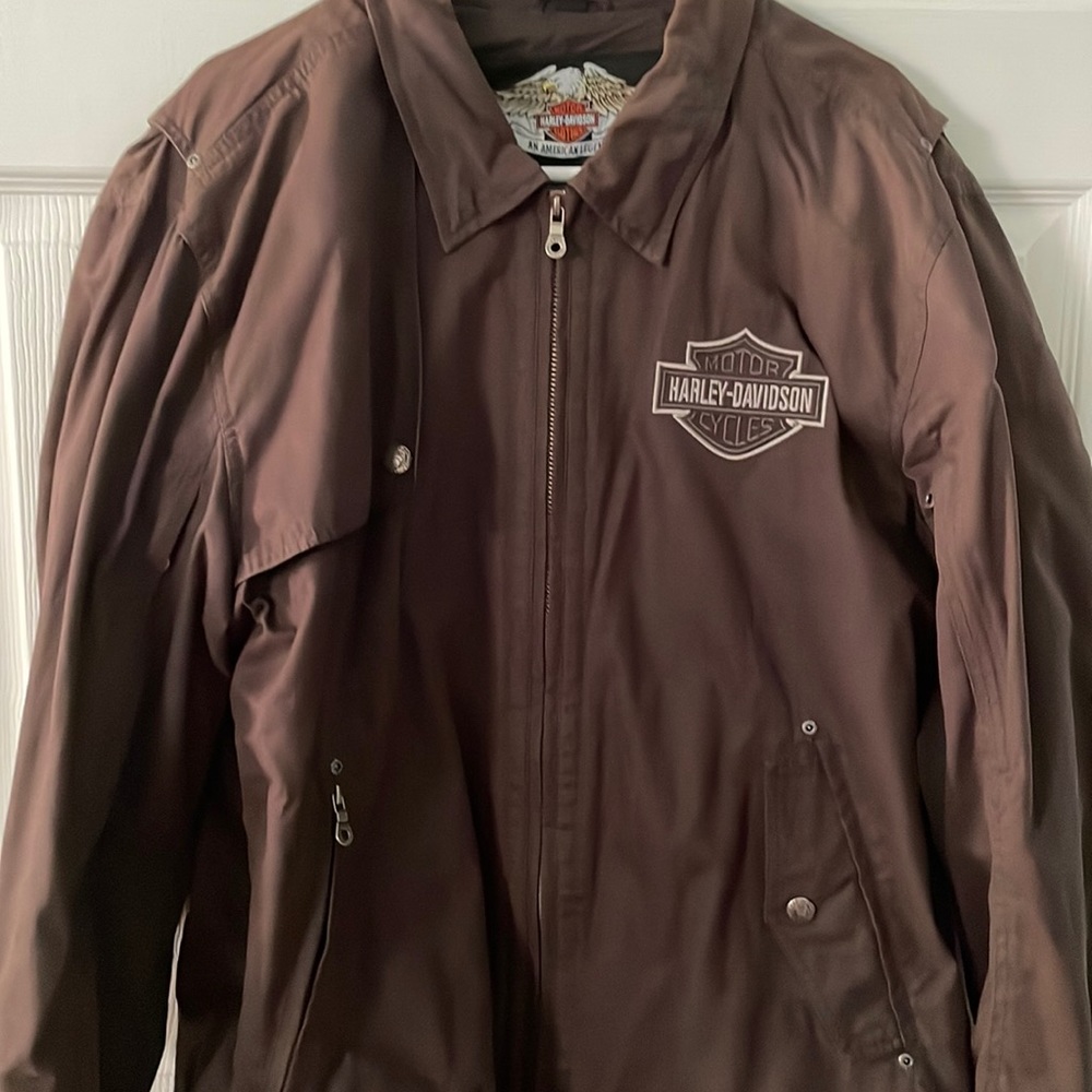 lined Harley Davidson riding jacket with arm pads